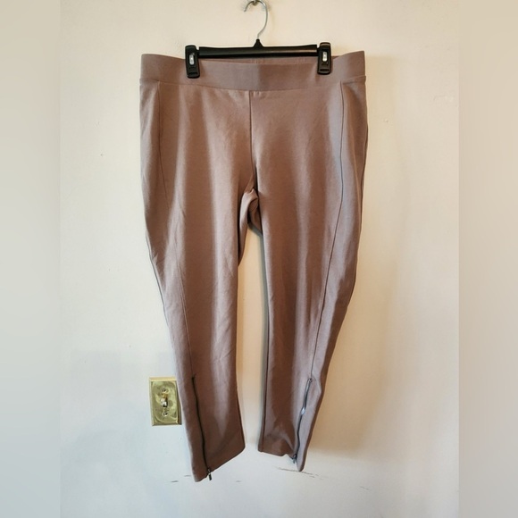 Lane Bryant Pants - Lane Bryant brown high rise leggings with ankle zippers size 18